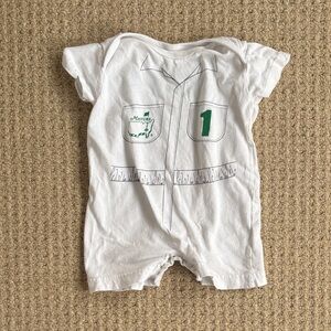 Masters White and Green Kids One-Piece Romper